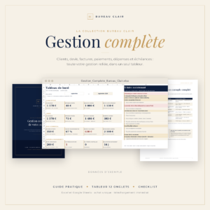 Pack Gestion complète : guide, checklist & tableur